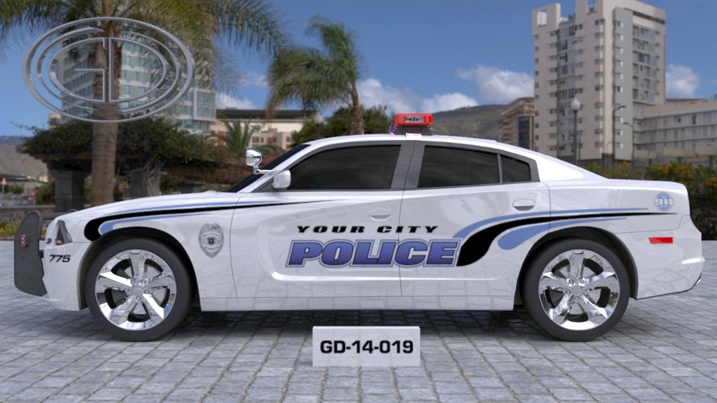 X1 14" Interceptor Police Car Decal Kit – P71, 9C1, Dodge Charger – Vinyl Graphics