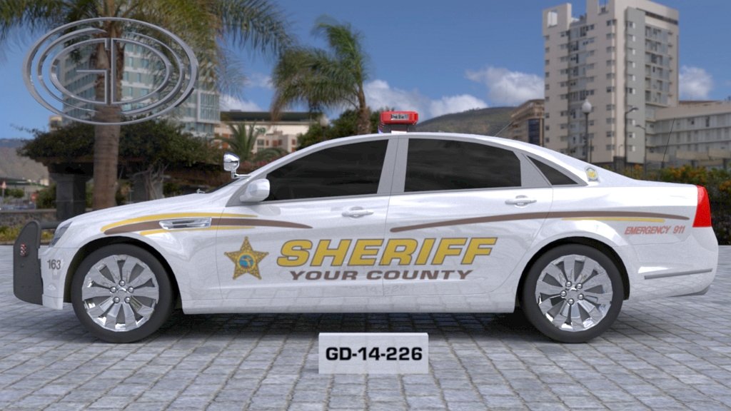 sideview design of a sheriff your county car