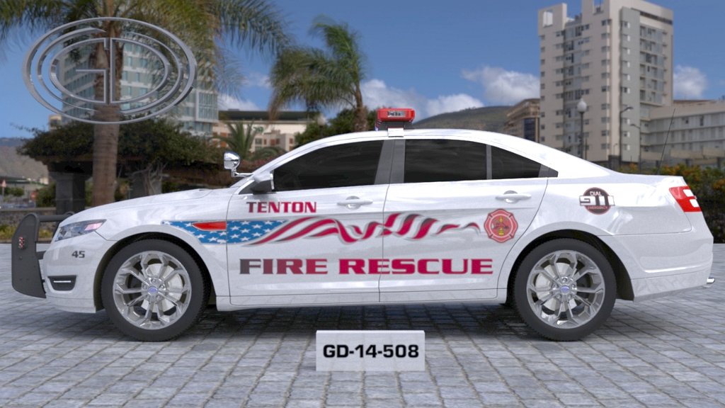 gdi designed tenton fire rescue car with american flag style