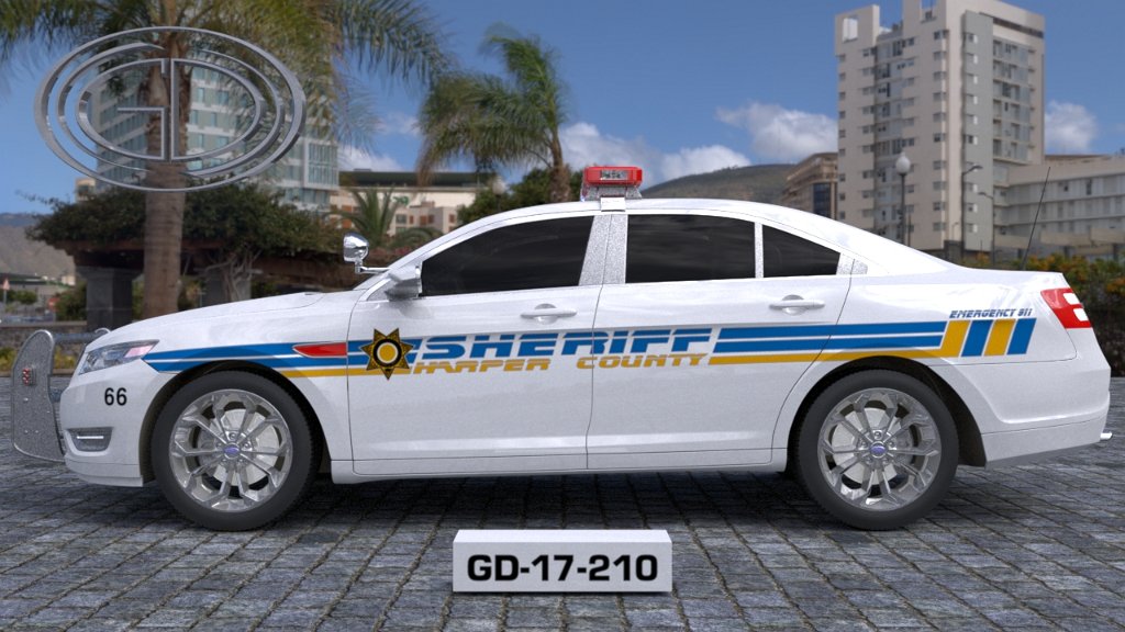 sideview design of a harper county sheriff suv car GD-17-210