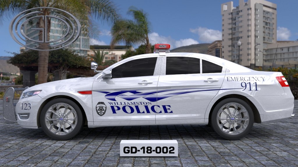 sideview design of a williamston police car GD-18-002