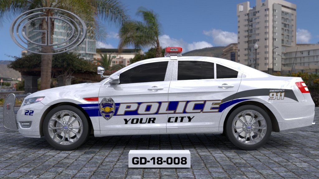 sideview design of a your city police car GD-18-008