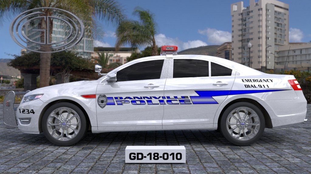 sideview design of a danville police car