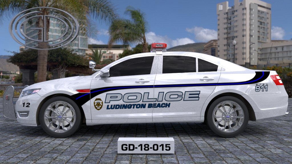 sideview design of police ludington beach car