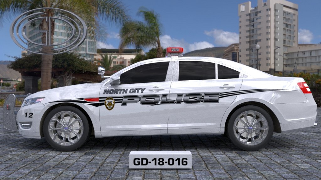 sideview design of a north city police car