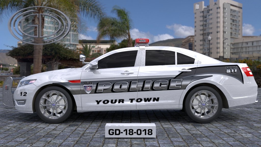 sideview design of a your town police suv car GD-18-018