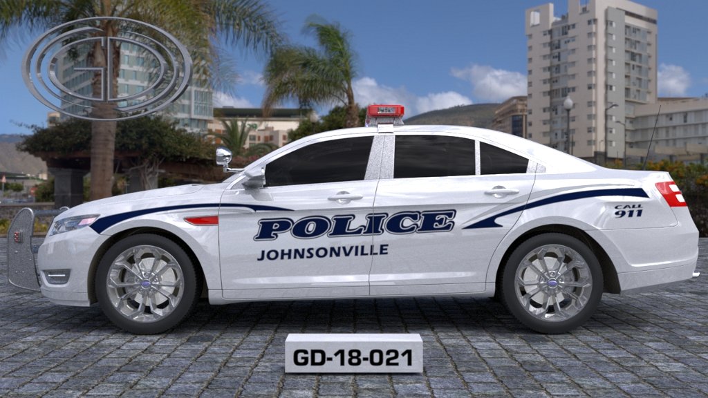 sideview design of a johnsonville police car