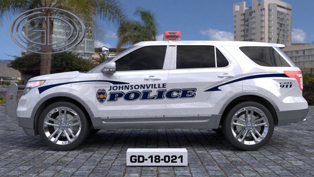 sideview design of a johnsonville police suv car