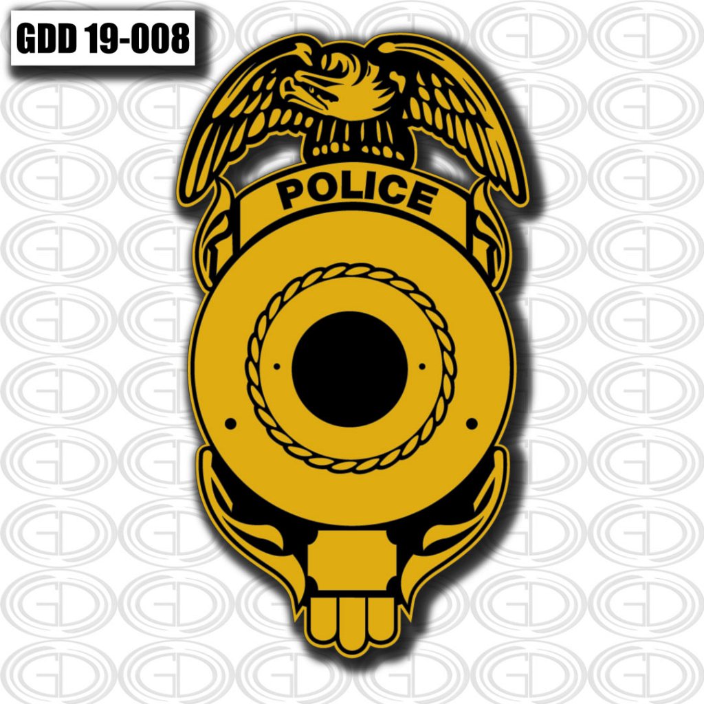 gdi sketch gold eagle top of police name for logo design