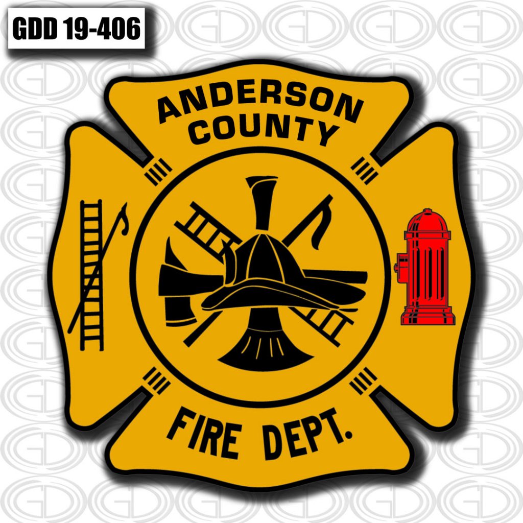 anderson county fire department yellow logo design