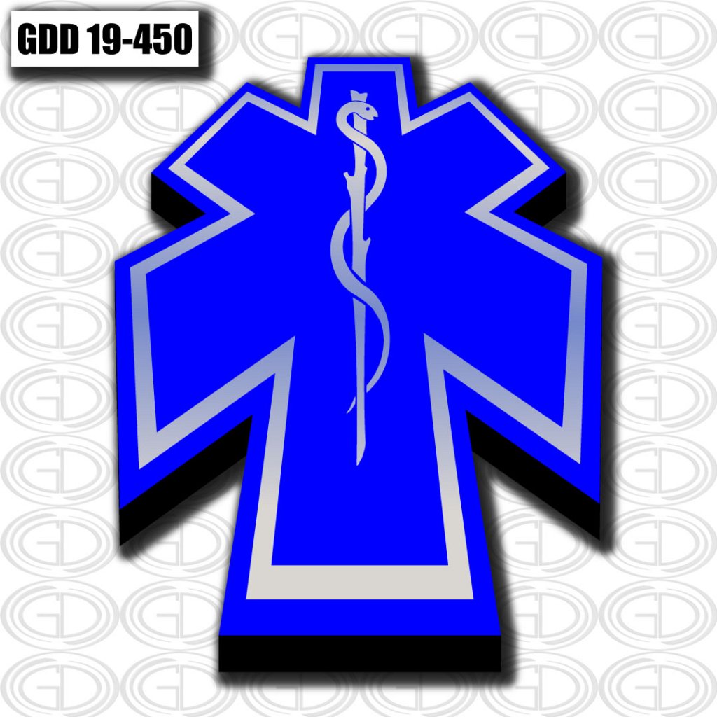 blue star and snake logo design of ems