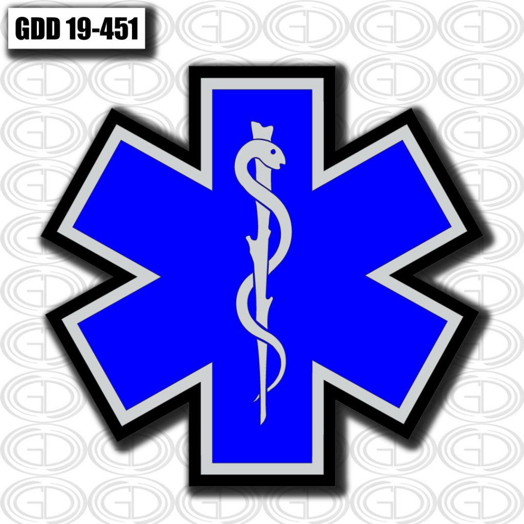 snake and blue star logo design of ems