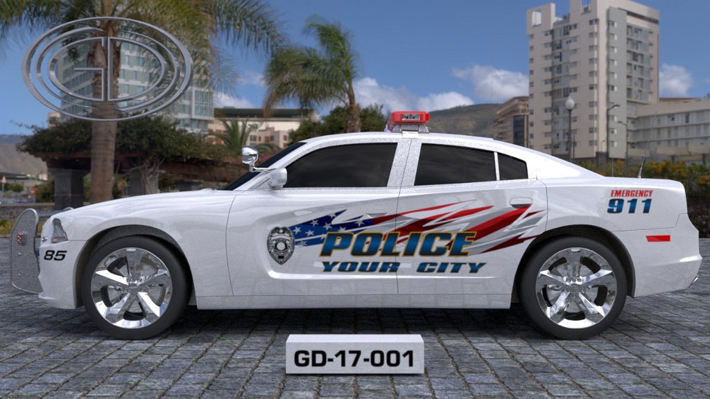 sideview design of a your city police car GD-17-001