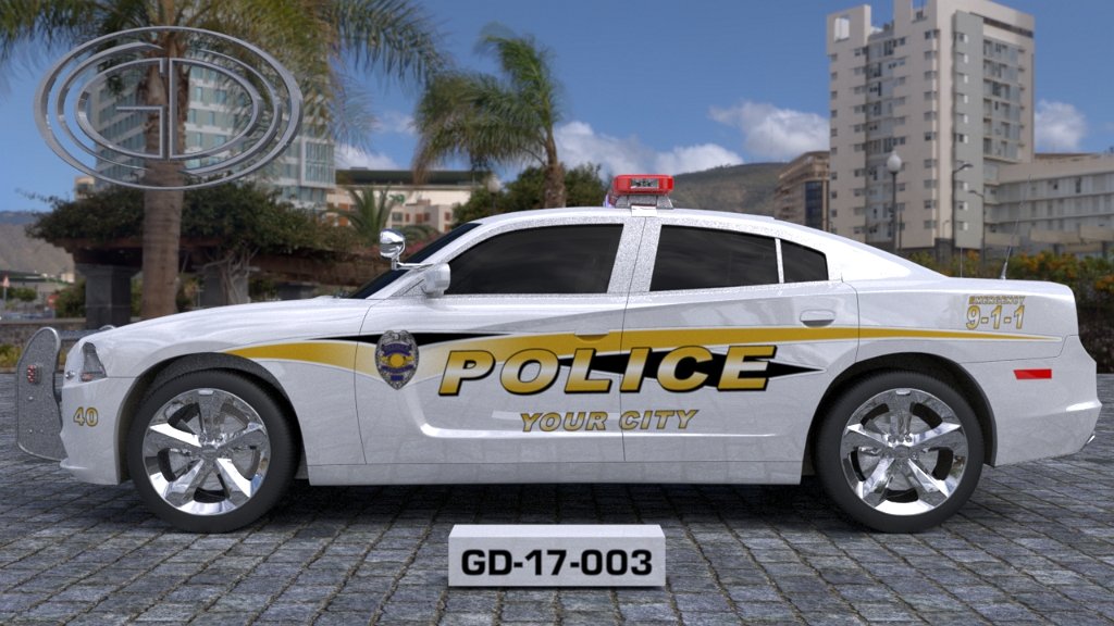 sideview design of a your city police car GD-17-003
