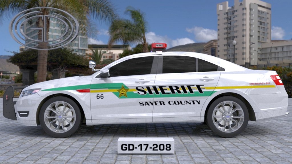 sideview design of a sayer county sheriff suv car GD-17-208