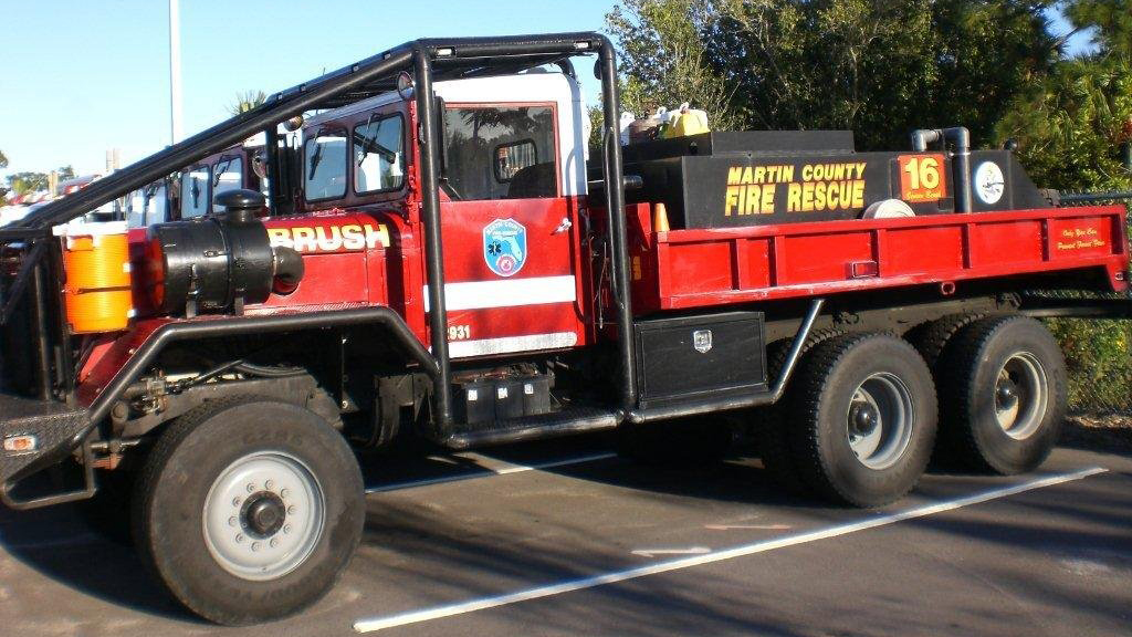 red martin fire rescue truck with logo design