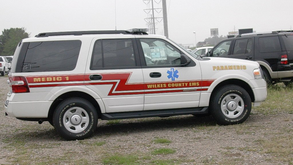 sideview design of a wilkes county ems medic 1 car