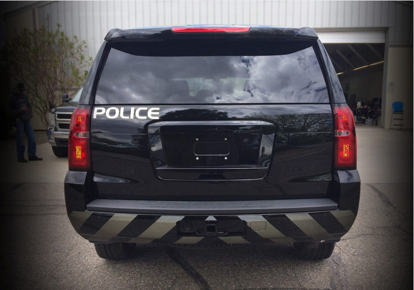 color design of police chevron bumper