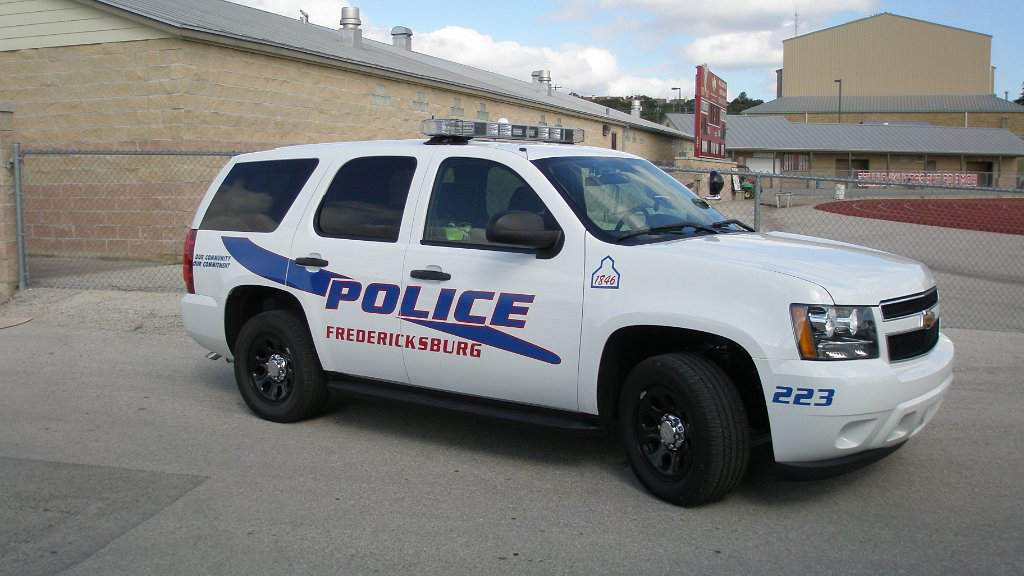 sideview design of a fredericksburg police suv car