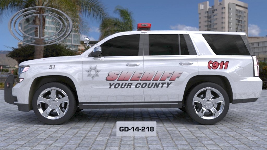 sideview design of a your county sheriff suv car GD-14-218