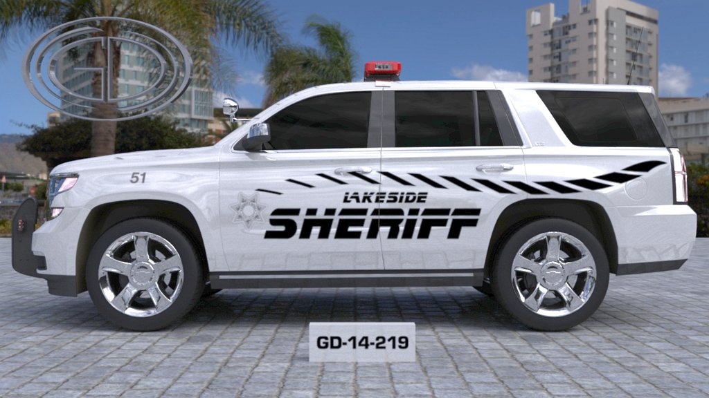 sideview design of a lakeside sheriff suv car