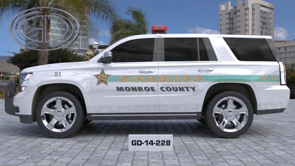 sideview design of a monroe sheriff suv car GD-14-228