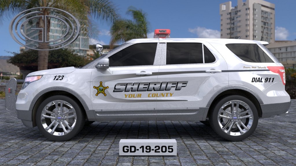 sideview design of a your county sheriff suv car GD-19-205