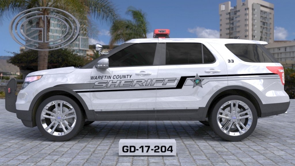 sideview design of a waretin county sheriff suv car GD-17-204