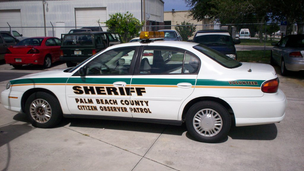 graphic design of palm beach sheriff car
