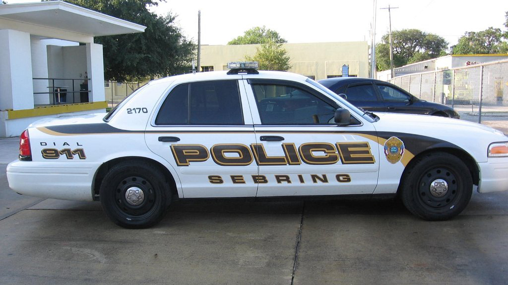 sebring white and yellow font police car design