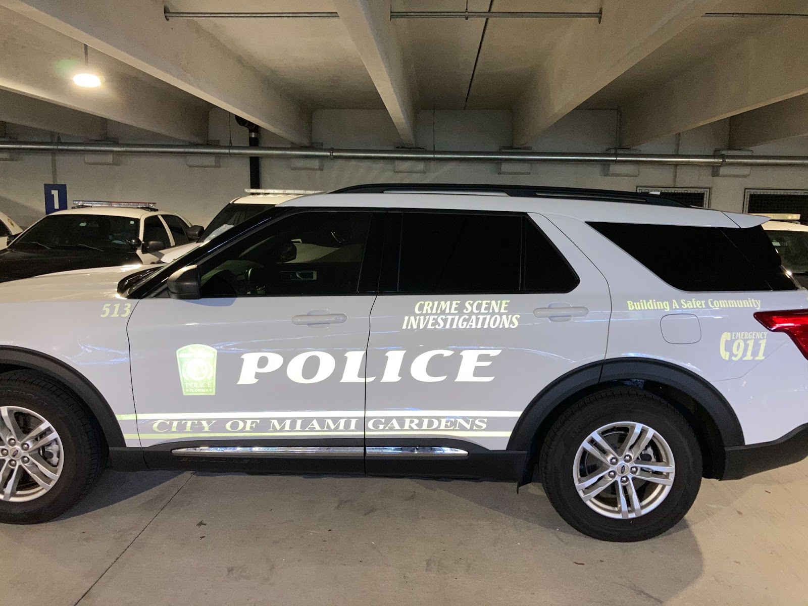 sideview design of a crime scene investigations police car